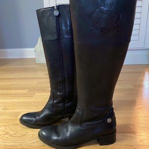 Tall black leather Franco Sarto boots